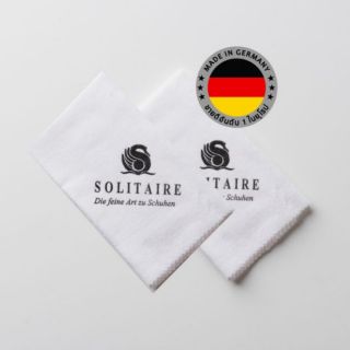 สินค้า SOLITAIRE โซลิแทร์ ผ้าสำลีเกรดพรีเมี่ยม เช็ดทำความสะอาด ขัดเงาหนังเรียบ (2 ผืน)