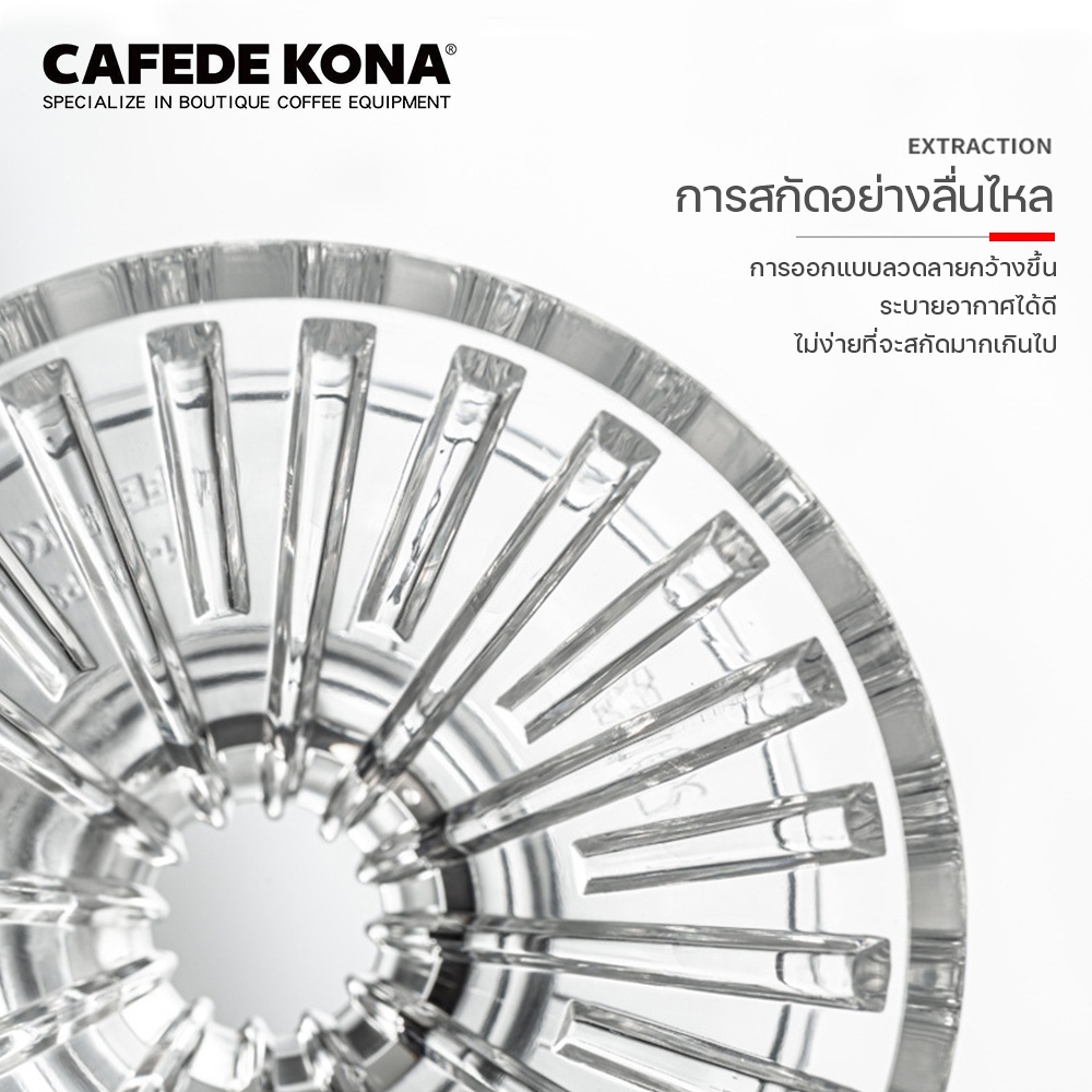 cafede-kona-กรวยดริปกาแฟ-ทนต่ออุณหภูมิสูง-pctg-วัสดุ-ดริปเปอร์-โปร่งใส-ถ้วยกรองกาแฟ-1-4-คัพ-ดริปเปอร์พลาสติก