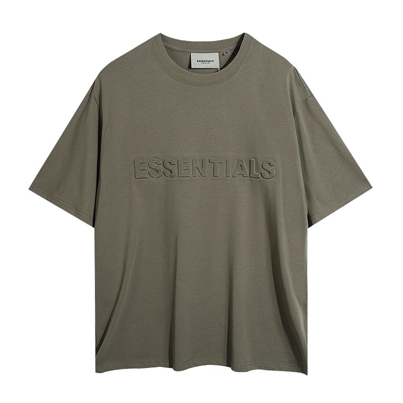 เสื้อยืดแขนสั้น พิมพ์ลายตัวอักษร ESSENTIALS แบบนูน ขนาดใหญ่ สไตล์สตรีท ...