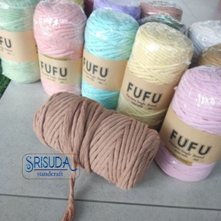 ภาพขนาดย่อของภาพหน้าปกสินค้าFuFuเชือกคอตตอน Single strand twist 3, 4mm./100m.14สี จากร้าน srisudahandcraft บน Shopee