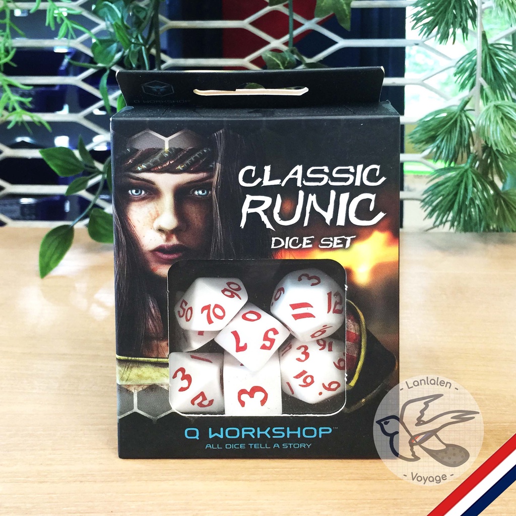 Q-Workshop CLR26 – Classic Runic White/Red Dice Set (7