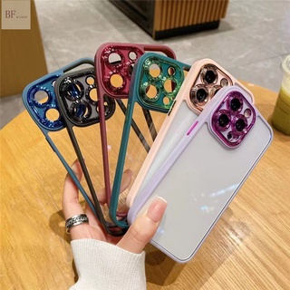 เลนส์ชุบสี + เคสแข็ง ป้องกัน แบบอะคริลิคใส สําหรับ IPhone XR X XS XSMAX 7 8 plus SE2 SE3