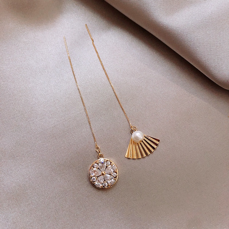 925-silver-needle-ear-thread-female-zircon-flower-plate-light-luxury-earrings-asymmetric-chinese-fan-shaped-pearl-earrin