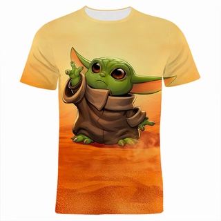 พร้อมส่ง Yoda เสื้อยืดลําลอง แขนสั้น พิมพ์ลายการ์ตูนอนิเมะ 3D สไตล์สตรีท สําหรับผู้ชาย ผู้หญิง