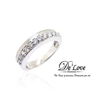 10045 แหวนแถวครึ่งวง ตัวเรือนทองคำขาว ประดับเพชรแท้น้ำ 100 เก๋และหรูหรา ใส่ติดนิ้วได้ทุกวัน จาก DeLove Diamond โดยตรง