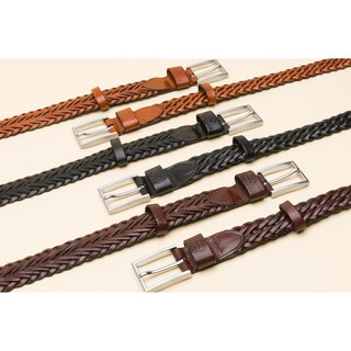 ภาพหน้าปกสินค้าWoven leather belt เข็มขัดหนังวัวแบบสาน 1.3\" ที่เกี่ยวข้อง