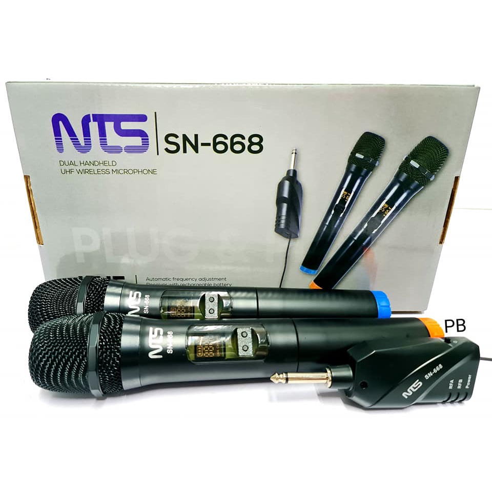 nts-รุ่น-sn-668-ไมโครโฟนไร้สาย-ไมค์ถือคู่-คลื่นใหม่-uhf-กสทช-รับรอง-รีซีฟเวอร์ตัวเล็ก-ชาร์จได้-ไมค์ลอย-สุดคุ้มเสียงดี