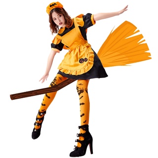 [New in stock] Halloween costume vampire maid servant magic witch Jack pumpkin lantern dress quality assurance SA3A
