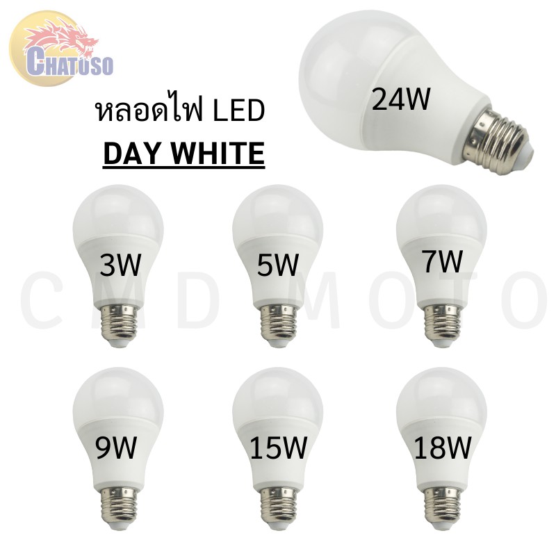 หลอดไฟ-led-ติดบ้าน-แสงสีขาวและสีส้มเหลือง-led-ขนาด-3w-5w-7w-9w-15w-18w-24w-ขั้วหลอด-e27-สินค้าราคาส่งพร้อมส่ง