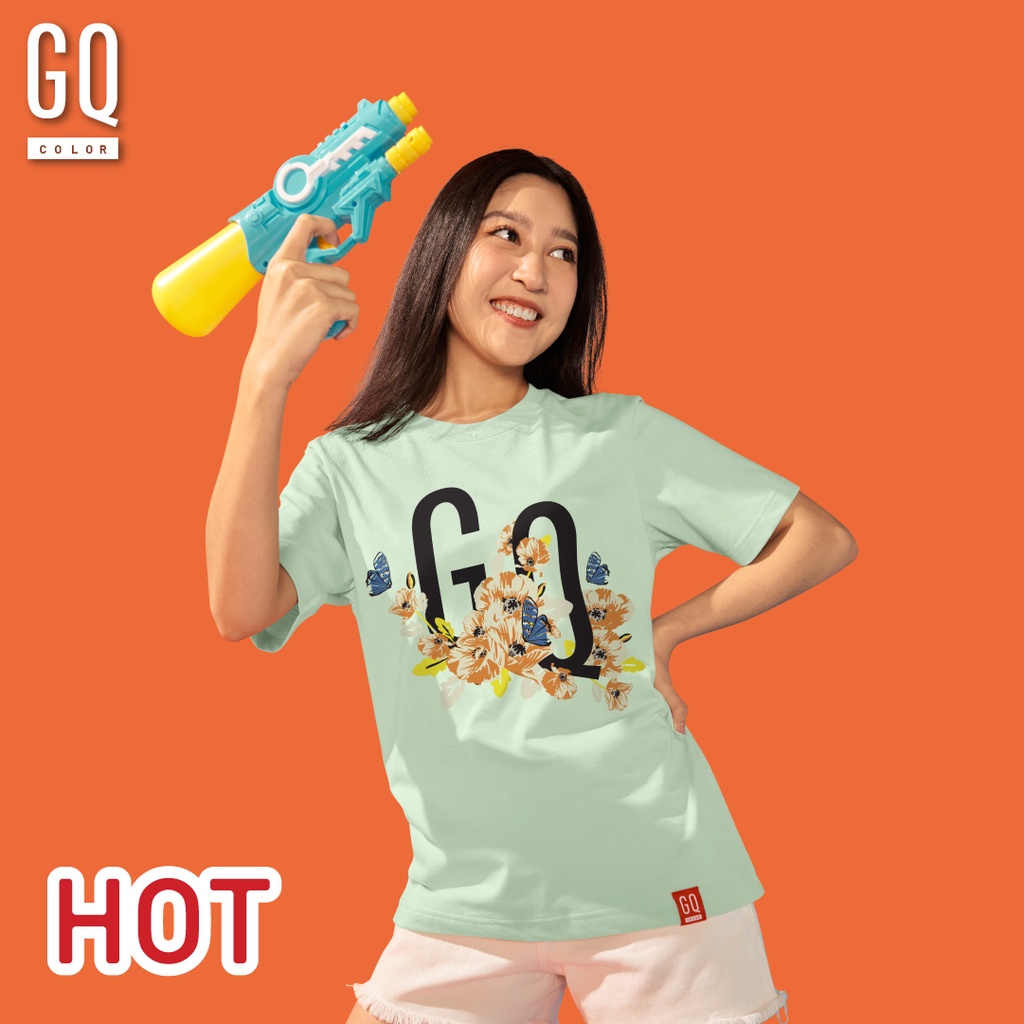 เสื้อยืดสีขาวgqcolor-เสื้อยืดเปลี่ยนสีตามอุณหภูมิร่างกาย-ลาย-gq-การ์เด้น-สีเขียว