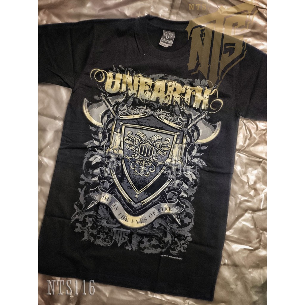 เสื้อยืดผ้าฝ้ายพรีเมี่ยม-116-unearth-เสื้อยืด-เสื้อวง-สกรีนลายอย่างดี-silk-screen-ผ้าหนานุ่ม-ไม่หดไม่ย้วย-มาตราฐาน-n