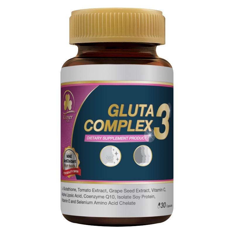 Clover Plus Gluta Complex 3 (30 Capsules) กลูต้าไธโอน | Shopee Thailand