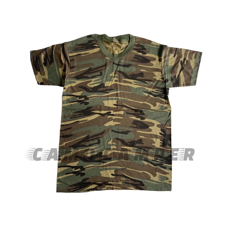 เสื้อยืดคอกลมลายพราง-t-shirt-woodland-camo-crafted