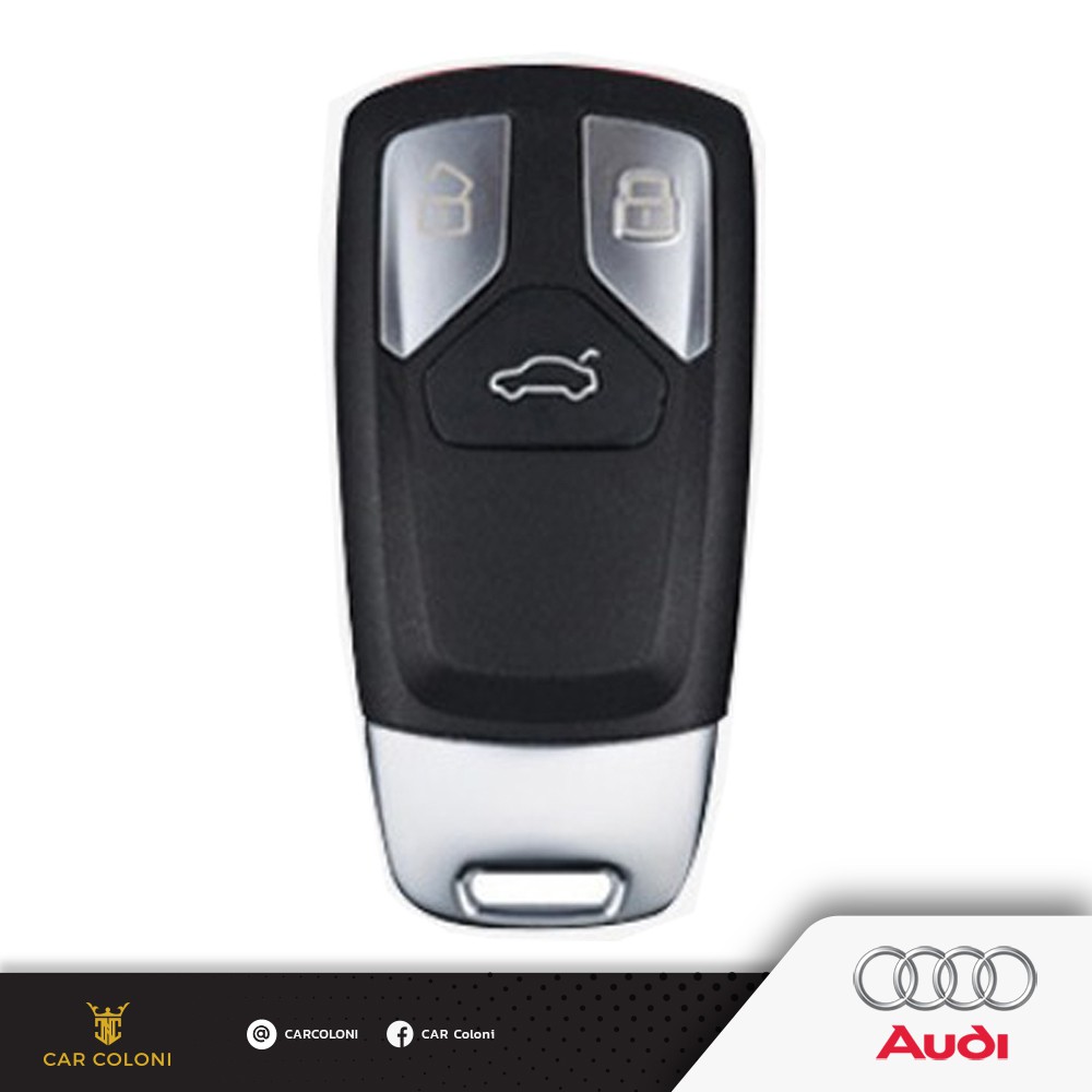 เคสกุญแจรีโมทรถยนต์-เคฟล่า-carbon-fiber-ยี่ห้อ-audi-แถมฟรีพวงกุญแจหนัง-design-หรู