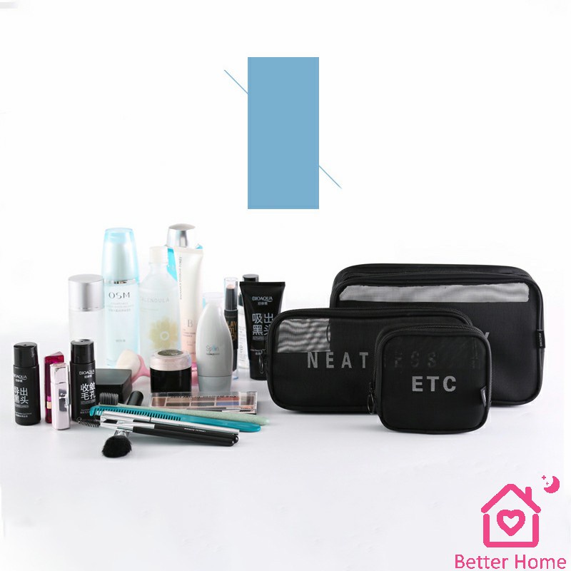 กระเป๋าเครื่องสำอาง-มีซิป-กระเป๋าเครื่องสำอาง-ตาข่ายโปร่งใส-cosmetic-bag