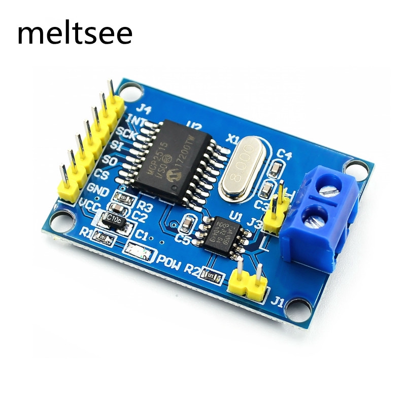 MCP2515 ชุดประกอบโมดูล CAN Bus TJA1050 โมดูลตัวรับ SPI DIY สำหรับตัวควบคุม arduino 51 MCU ARM