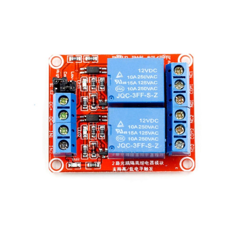 โมดูลรีเลย์ 2 Channel Relay Dc 5v 12v 24 V ทริกเกอร์ Optocoupler 2 ทาง ...