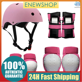 enew-Protective Gear Set 7 in 1 Knee Elbow Pads Wrist Guards Helmet Multi Sports Safety Protection Pads for Kids Teenagers Scooter Skating Cycling