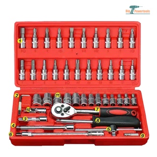 Molita ชุดเครื่องมือ ประแจ ชุดบล็อก 46 ชิ้น ขนาด 1/4 Socket Set