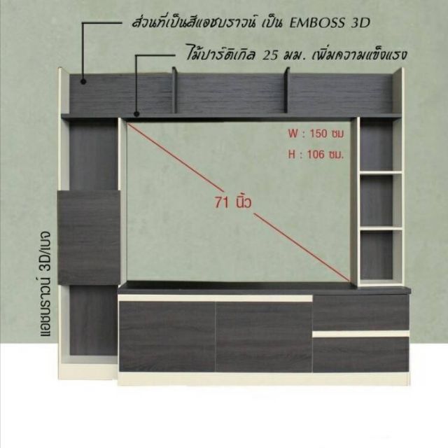 ถูกสุด-สุดถูก-ส่งฟรีทั่วประเทศ-ตู้โฮมเธียเตอร์-220ซม-วางโทรทัศน์-เคลือบผิว-emboss-3d