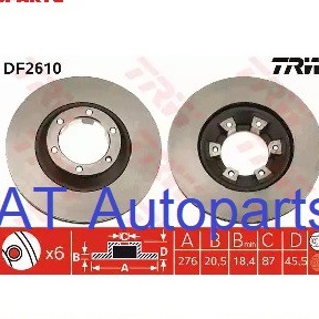 จานเบรค-จานเบรคหน้า-mitsubishi-สตราด้า-strada-4x4-ปี1996-2005-df2610-ยี่ห้อ-trw-ราคาขายต่อคู่