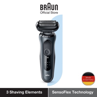 Braun Series 6 60 N1200s เครื่องโกนหนวดไฟฟ้า สําหรับผู้ชาย - มีดโกนไฟฟ้า แบบเปียกและแห้ง แบบชาร์จไฟได้ พร้อมกระเป๋าเดินทาง