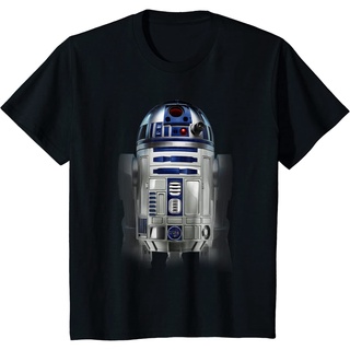 เสื้อยืดสีดำอินเทรนด์เสื้อยืดลําลอง ผ้าฝ้าย พิมพ์ลายกราฟฟิค Star Wars R2-D2 Hi-Res แฟชั่นสําหรับผู้ชายS-4XL