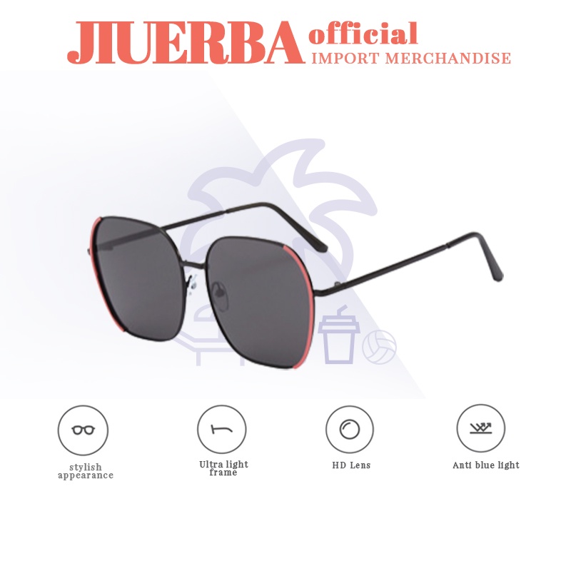 jiuerba-cod-แว่นตากันแดด-แฟชั่นเกาหลี-กรอบสี่เหลี่ยม-ป้องกัน-uv400-สําหรับผู้หญิงและผู้ชาย