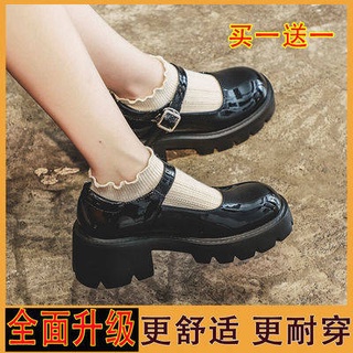 รองเท้าส้นสูงไซส์ใหญ่ JK รองเท้าหนังขนาดเล็กนักเรียนหญิงเวอร์ชั่นเกาหลีของโลลิต้ารองเท้าใหญ่หญิงน่ารักหัวกลมญี่ปุ่นรองเท