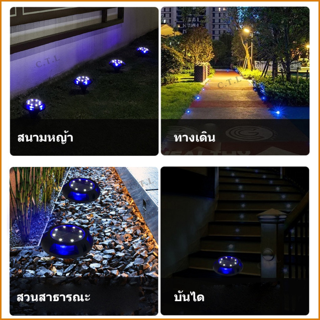 ไฟปักสนาม-ไฟปักทรงกลม-8-12led-โคมไฟตกแต่งสนามหญ้า-ไฟ-led-ฝังพื้นไฟโซล่าเซลล์-ไฟตกแต่งสวน