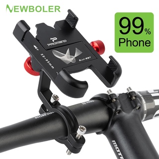 Newboler PROMEND ที่วางโทรศัพท์อลูมิเนียมอัลลอยด์ ปรับได้ 360 องศา สําหรับรถจักรยานยนต์ไฟฟ้า MTB° ตัวยึดจักรยาน แบบหมุนได้
