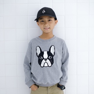 เสื้อเด็ก Kid Sweater เสื้อแขนยาวเด็ก งานปัก ลาย French Bulldog ผ้านิ่ม COTTON 100%