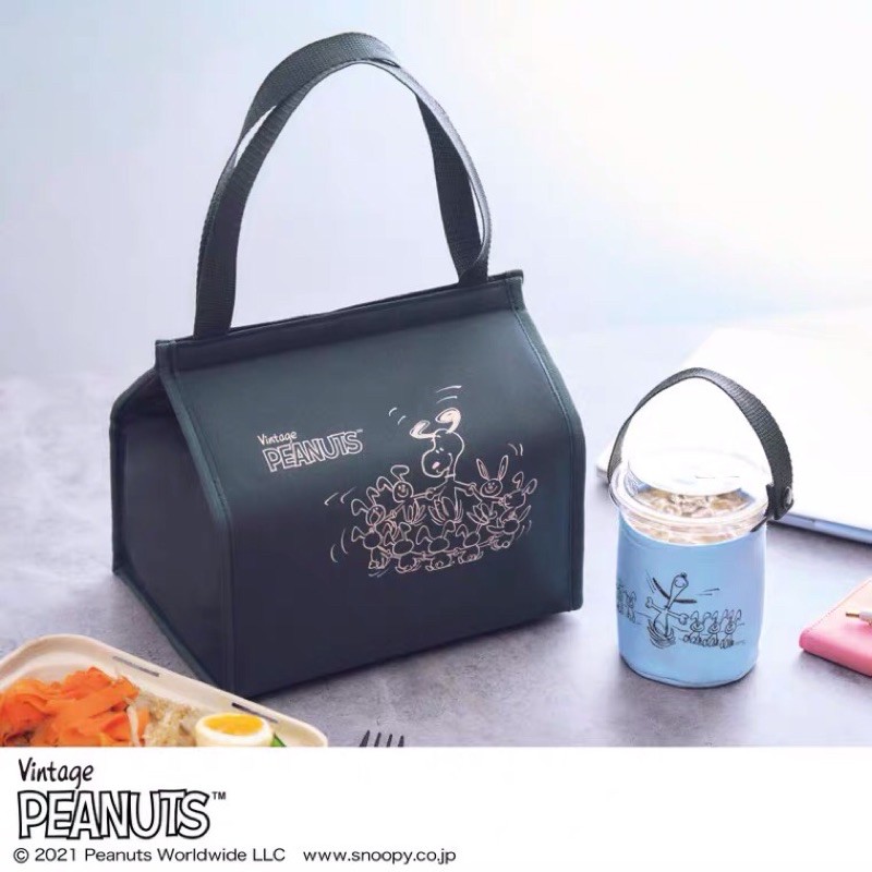 กระเป๋าpremium-จากญี่ปุ่น-vintage-peanuts-cooler-bag-set-จากนิตยสารญี่ปุ่น-เซตกระเป๋าเก็บความร้อน-ความเย็น-2-ใบ