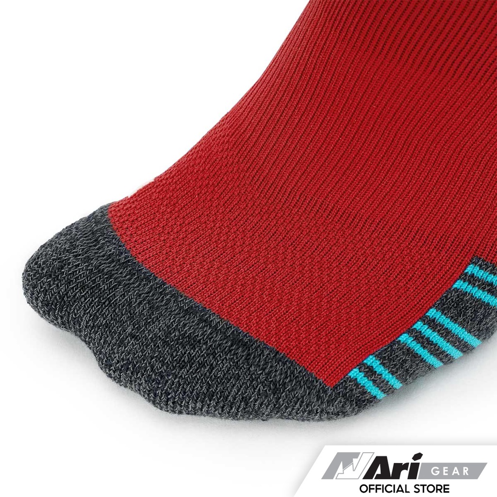 ari-cushion-running-tab-socks-red-top-dyed-black-turquoise-ถุงเท้า-อาริ-คูชั่น-สีแดง