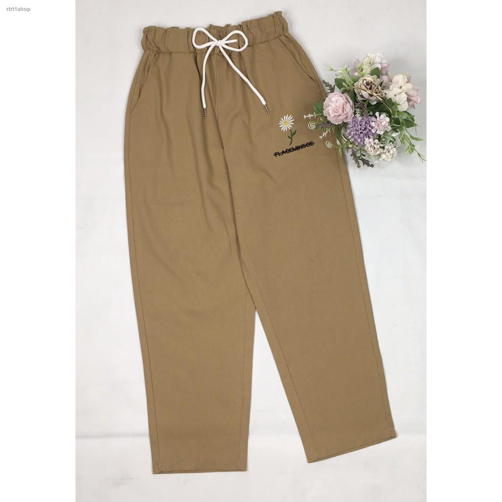 สปอตสินค้ากางเกงขายาวผู้หญิง-กางเกงแฟชั่น-ทรงเกาหลีขากว้าง-ฟรีไซด์เอวยืดไซด์ใหญ่-ทรงวัยรุ่น