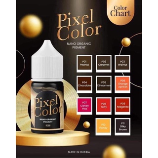 สีสักคิ้วสักปาก Pixel Color ของรัสเซีย เนื้อสีแน่น ติดดีติดไว