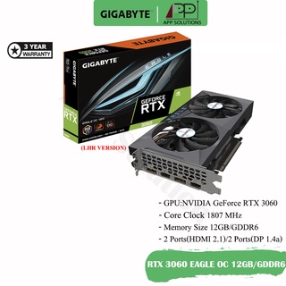 GIGABYTE VGA(การ์ดจอแสดงผล)  รุ่นRTX 3060 EAGLE OC LHR 12GB GDDR6(REV.2.0)รับประกัน3ปี