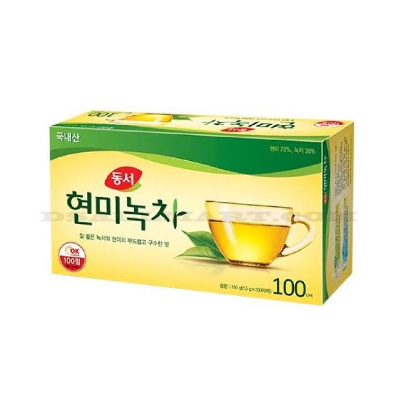 현미녹차 Dongsuh Brown Rice Green Tae ชาเขียวผสมข้าวกล้องเกาหลี 1.5g (100 ...