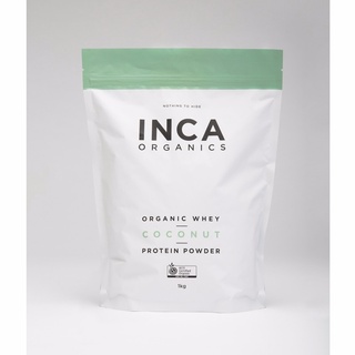 Inca Organics, ผงเวย์โปรตีน ออร์แกนิค รสมะพร้าว 1Kg. ช่วยเสริมสร้างกล้ามเนื้อและควบคุมน้ำหนัก จากออสเตรเลีย