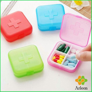 Arleen กล่องยา มินิ กล่องสีสันลูกกวาด หลายช่อง กล่องยาแบบพกพา Cross-packing pill box