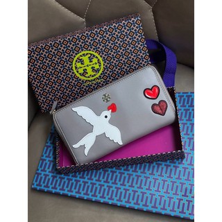 Tory burch description peace embellished zip continental wallet