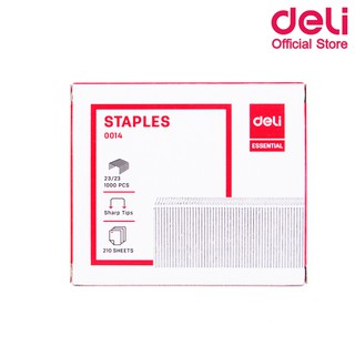 Deli 0014 ลวดเย็บกระดาษเบอร์ 23/23 (210 Sheets) เย็บได้ 1,000 ครั้ง ลูกแม็ก แม็ค ลวดเย็บกระดาษ อุปกรณ์สำนักงาน