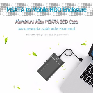 กล่องฮาร์ดไดรฟ์ SSD Msata เป็น Usb 3.0 Hdd อลูมิเนียมอัลลอยด์ Usb 3.1 Type C เป็น Sata 3 ขนาด 1.8 นิ้ว