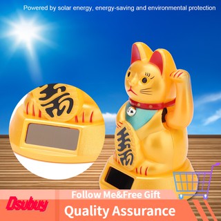 [READY STOCK] Solar Powered Welcoming Waving Beckoning Fortune Lucky Cat Home Stores Car Decor