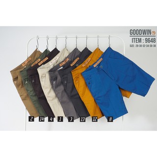 สินค้า โค้ดPUPMY2ลด65⚡GW⚡9648กางเกงขาสั้น ผู้ชาย ผ้ายืด สีพื้น ยาว 20-21 นิ้ว ไซส์ 28-38 Goodwin Brand