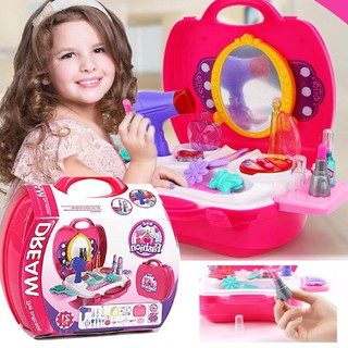 ชุดของเล่นแต่งตัว สีชมพู ชุดเสริมสวยเด็กผู้หญิง ของเล่นเด็ก เสริมพัฒนาการ สำหรับเด็ก อายุ 3 ขวบ ขึ้นไป
