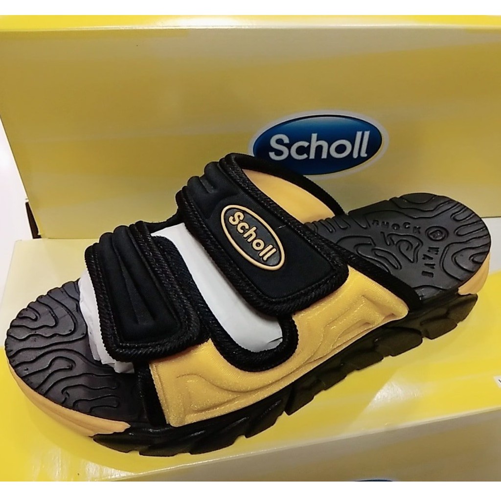scholl-รองเท้าแตะแบบสวม-รุ่น-cyclone-สีดำ-เหลือง
