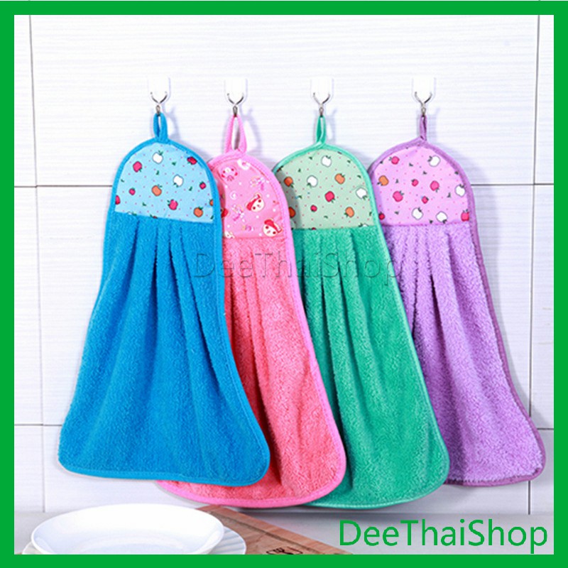 deethai-ผ้าขนหนูขนเช็ดมือ-สีสันสดใส่-ผ้าเช็ดมือเด็ก-coral-fleece-towel