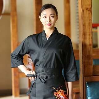 Hot sale🔥เสื้อยูนิฟอร์มเชฟ แขนสั้น อาหารญี่ปุ่น เสื้อผ้า ซูชิ กิโมโน เกาหลี สำหรับผู้ชาย และผู้หญิง