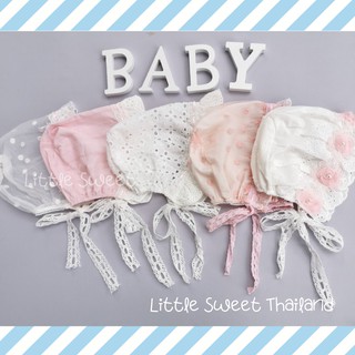 ภาพขนาดย่อของสินค้าlittlesweetthailand Baby Bonnet หมวกเด็ก สำหรับเด็กน้อยสุดน่ารัก แบบผูกใต้คาง